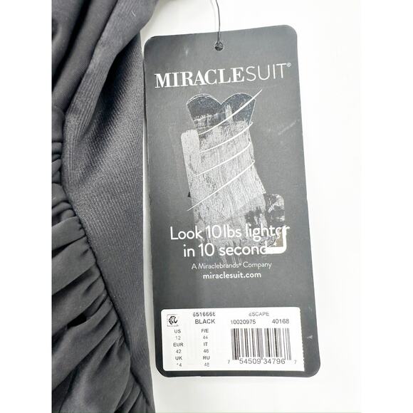 Miraclesuit Escape Black One Piece Slimming Swimsuit Size 12 NWT - Picture 8 of 8